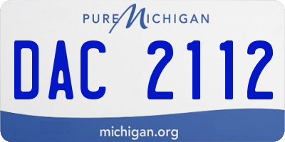 MI license plate DAC2112