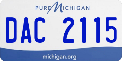 MI license plate DAC2115