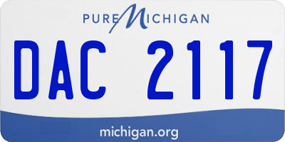 MI license plate DAC2117