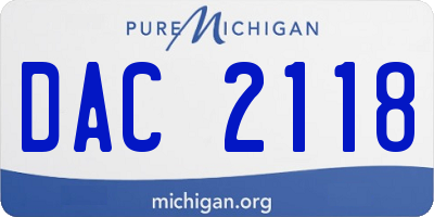 MI license plate DAC2118