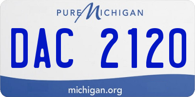 MI license plate DAC2120