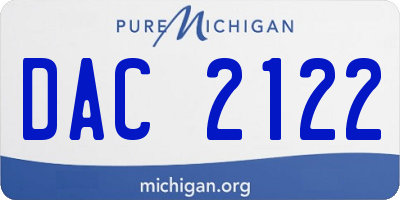 MI license plate DAC2122