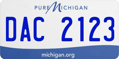 MI license plate DAC2123