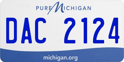 MI license plate DAC2124