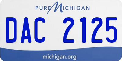 MI license plate DAC2125
