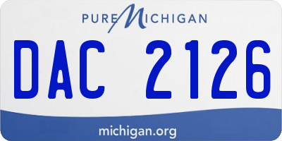 MI license plate DAC2126