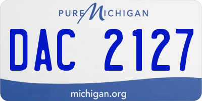 MI license plate DAC2127