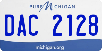 MI license plate DAC2128