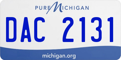 MI license plate DAC2131