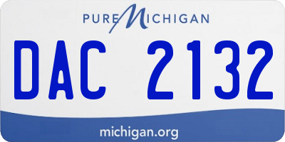 MI license plate DAC2132