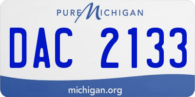 MI license plate DAC2133