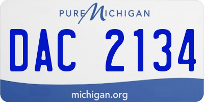 MI license plate DAC2134