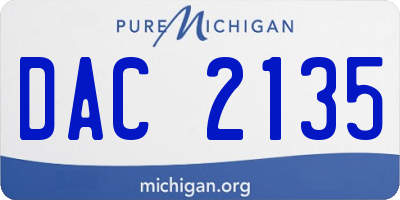 MI license plate DAC2135