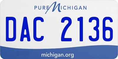 MI license plate DAC2136