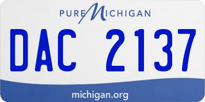 MI license plate DAC2137