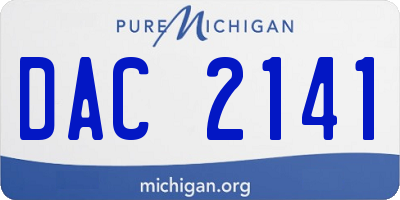 MI license plate DAC2141