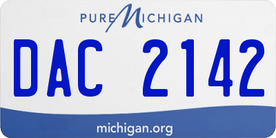 MI license plate DAC2142