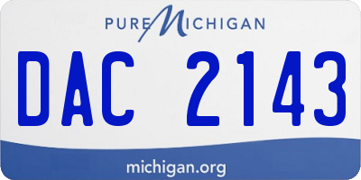 MI license plate DAC2143