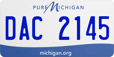 MI license plate DAC2145