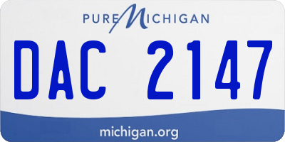 MI license plate DAC2147