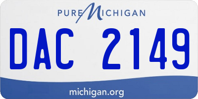 MI license plate DAC2149