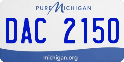 MI license plate DAC2150