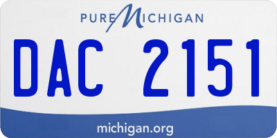 MI license plate DAC2151