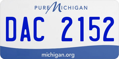 MI license plate DAC2152
