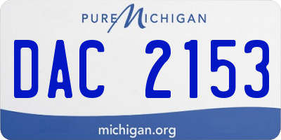MI license plate DAC2153