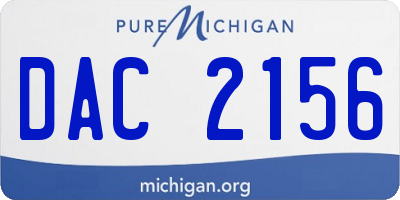 MI license plate DAC2156