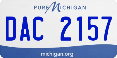 MI license plate DAC2157