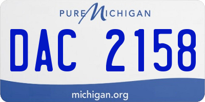MI license plate DAC2158
