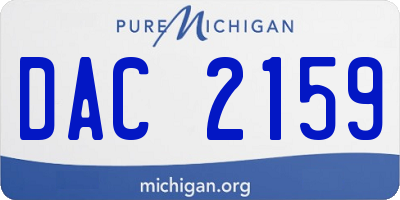 MI license plate DAC2159