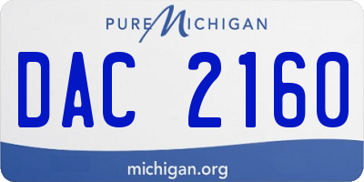 MI license plate DAC2160
