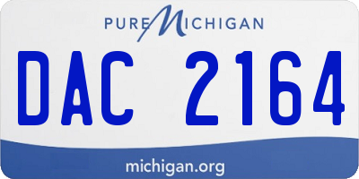 MI license plate DAC2164