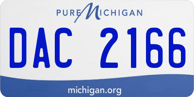 MI license plate DAC2166