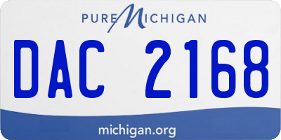 MI license plate DAC2168