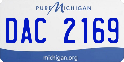 MI license plate DAC2169