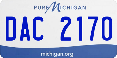 MI license plate DAC2170