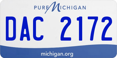 MI license plate DAC2172