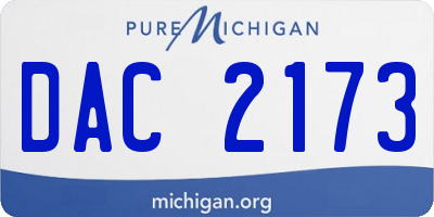 MI license plate DAC2173