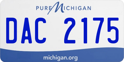 MI license plate DAC2175