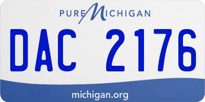 MI license plate DAC2176