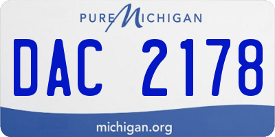 MI license plate DAC2178