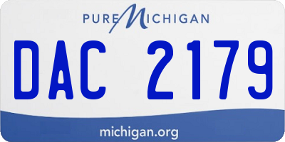 MI license plate DAC2179