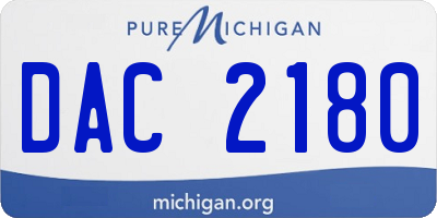 MI license plate DAC2180