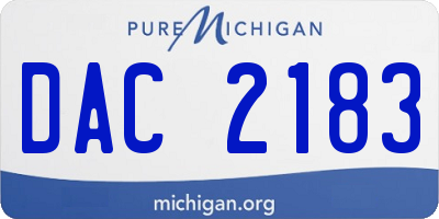 MI license plate DAC2183