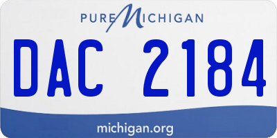 MI license plate DAC2184