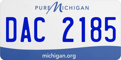 MI license plate DAC2185