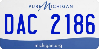 MI license plate DAC2186